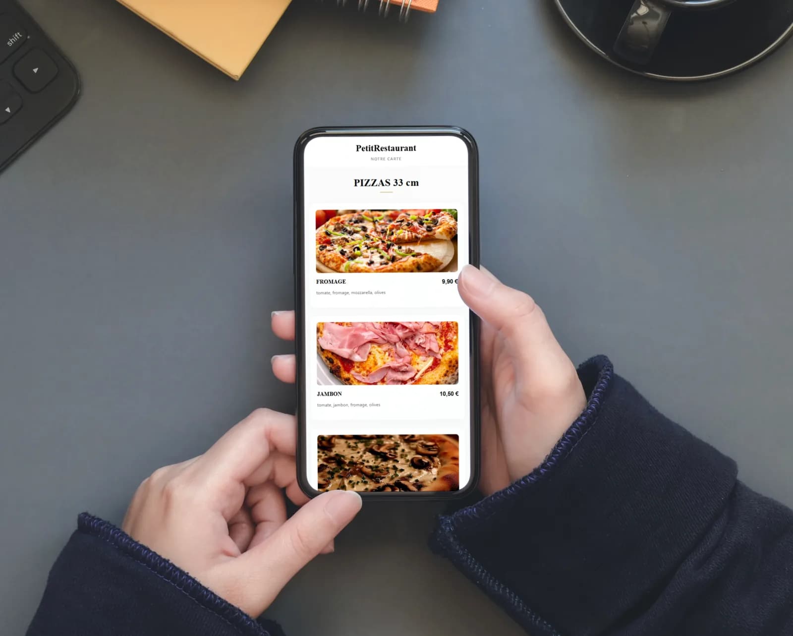 Menu digital interactif